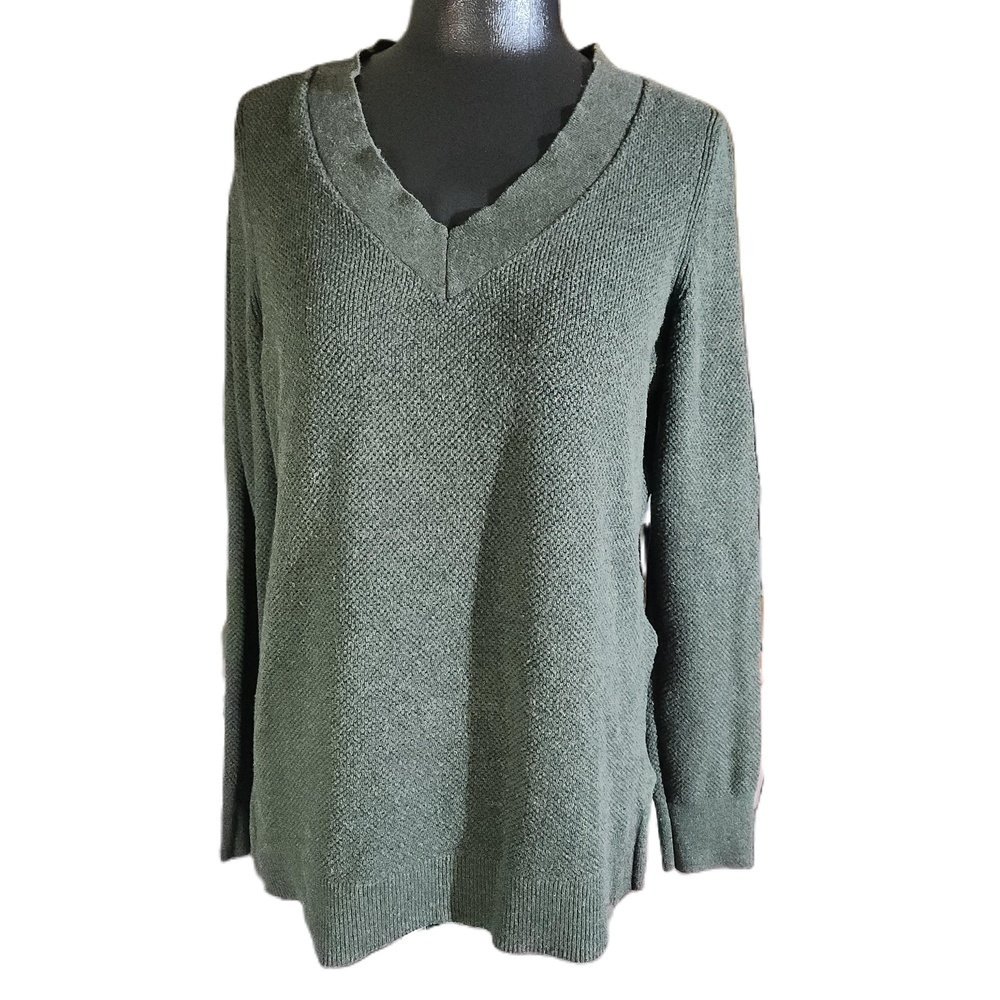 Gap Womens V Neck Pullover Sweater Large Green